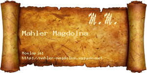Mahler Magdolna névjegykártya