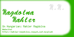 magdolna mahler business card